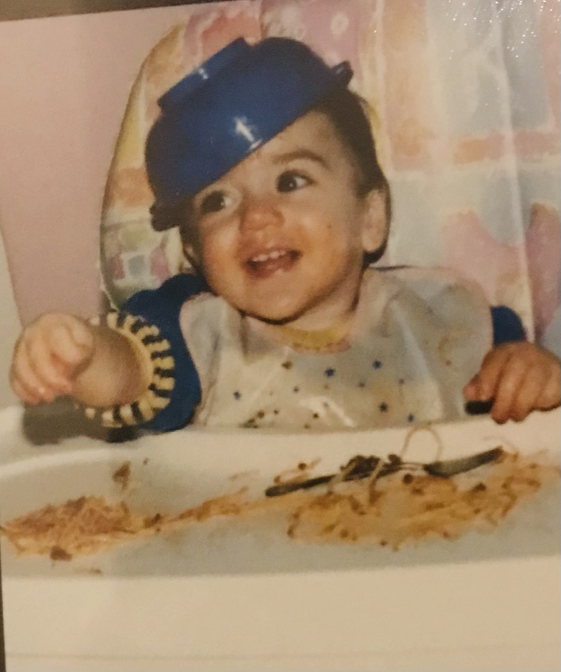 kid me with spaghetti on my head